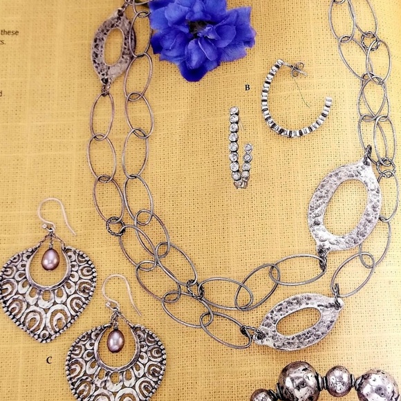 Silpada Vintage Rare HTF Sterling Silver CZ Channel Set Hoop Post Earrings - Picture 16 of 16